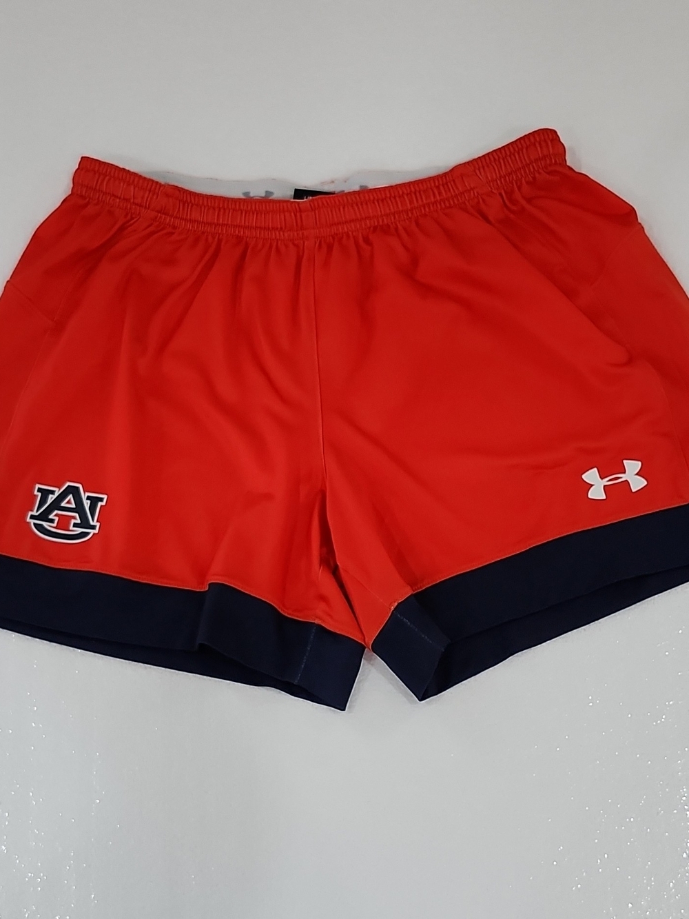 Under Armour Auburn Tigers Orange/Navy Silky Polyester Athletic Shorts Size Med